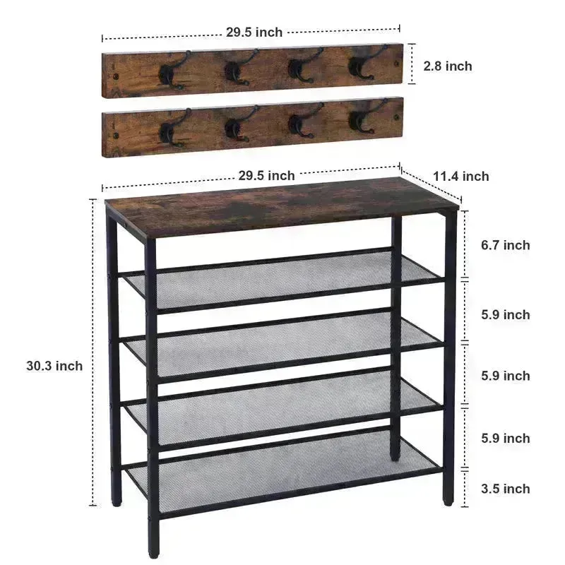 4-tier Shoe rack for entryway
