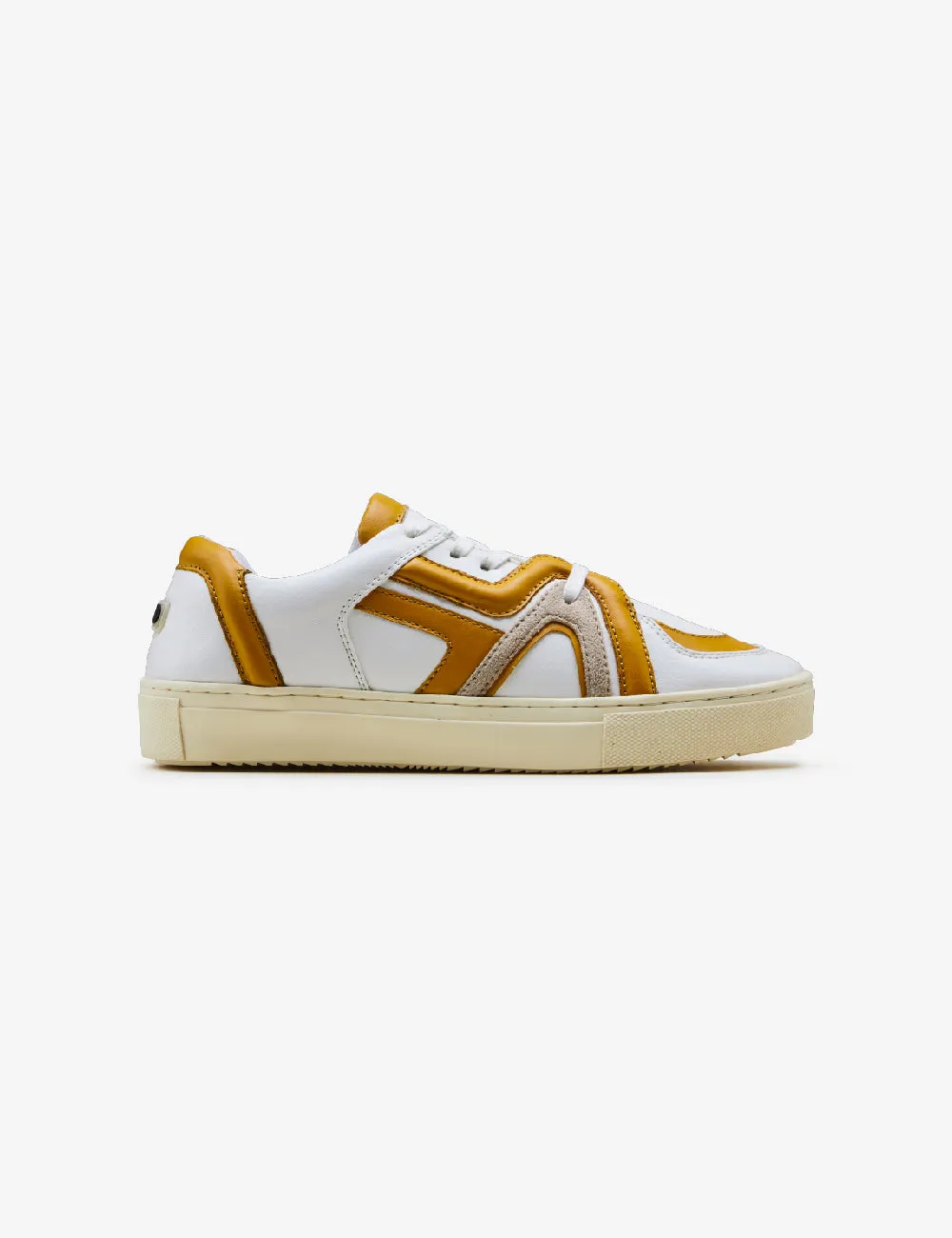 402 white mustard tubing low-top sneaker