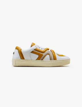 402 white mustard tubing low-top sneaker