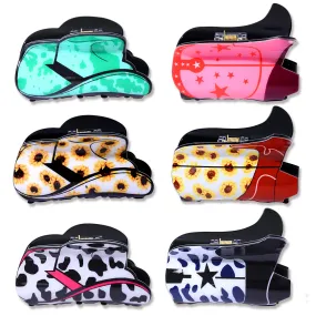 4/6PCS Western Hair Claw Clip for Women, Cowgirl Hat Boot Large Hair Clips, Nonslip Leopard Sunflower Hair Jaw Clamps for Thick Thin Hair (6PCS)
