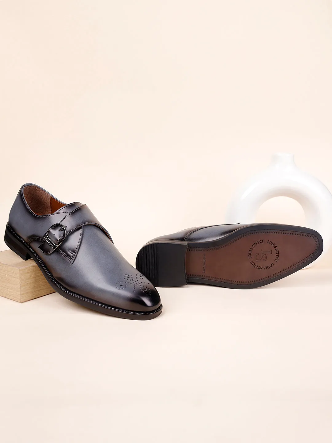 Ash Grey Handcrafted Monks Slipon Shoe