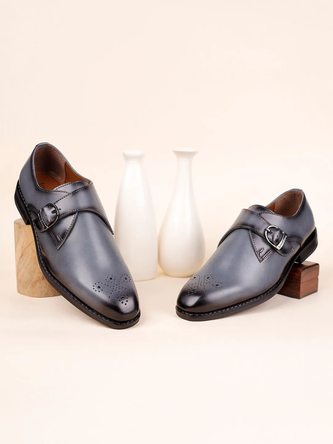 Ash Grey Handcrafted Monks Slipon Shoe