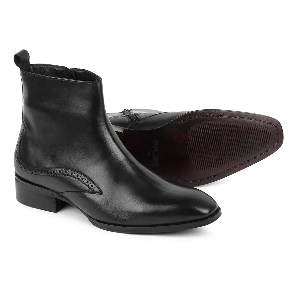 Black Modern Zip Boots
