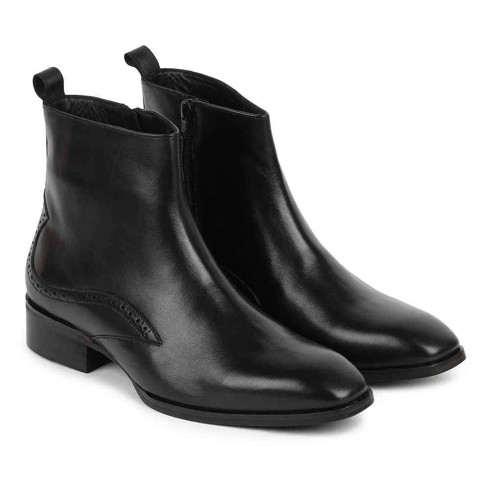 Black Modern Zip Boots