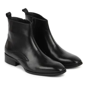 Black Modern Zip Boots