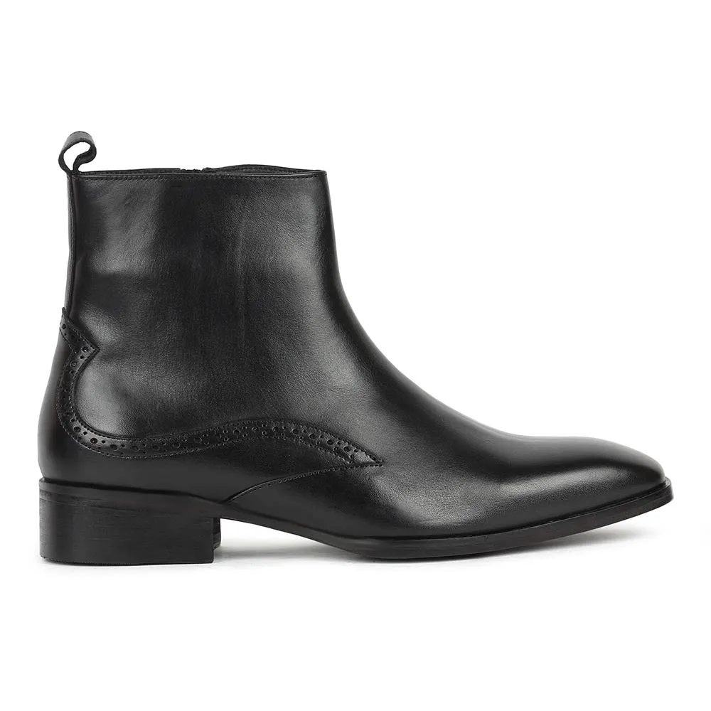 Black Modern Zip Boots