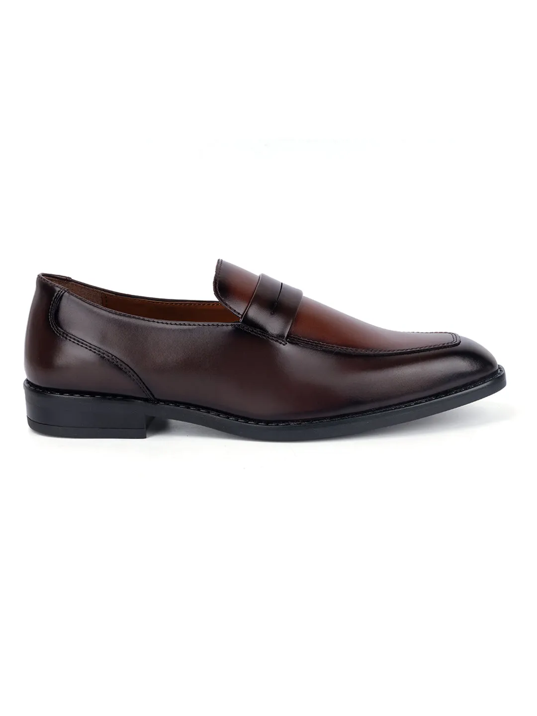 Brown and Tan Handcrafted Dual Tone Moccasins Slipon