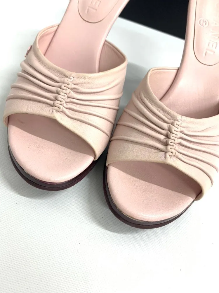 CHANEL Beige Strappy Sandals