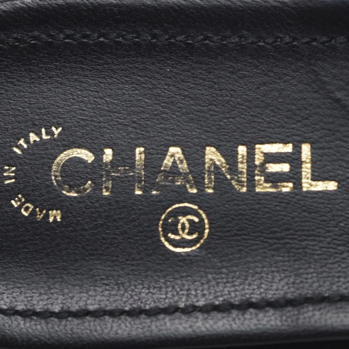 Chanel CC Black Sandals, 37.5