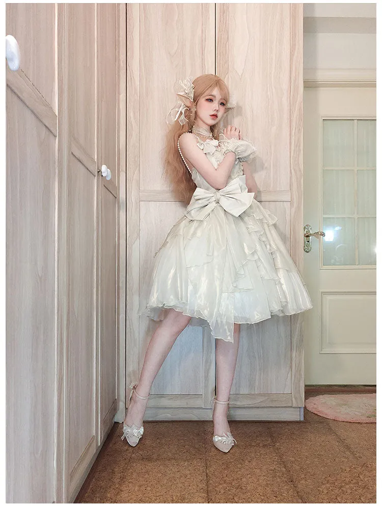 CR Cat Romance~Glazed Sand~Elegant Lolita Floral Wedding JSK