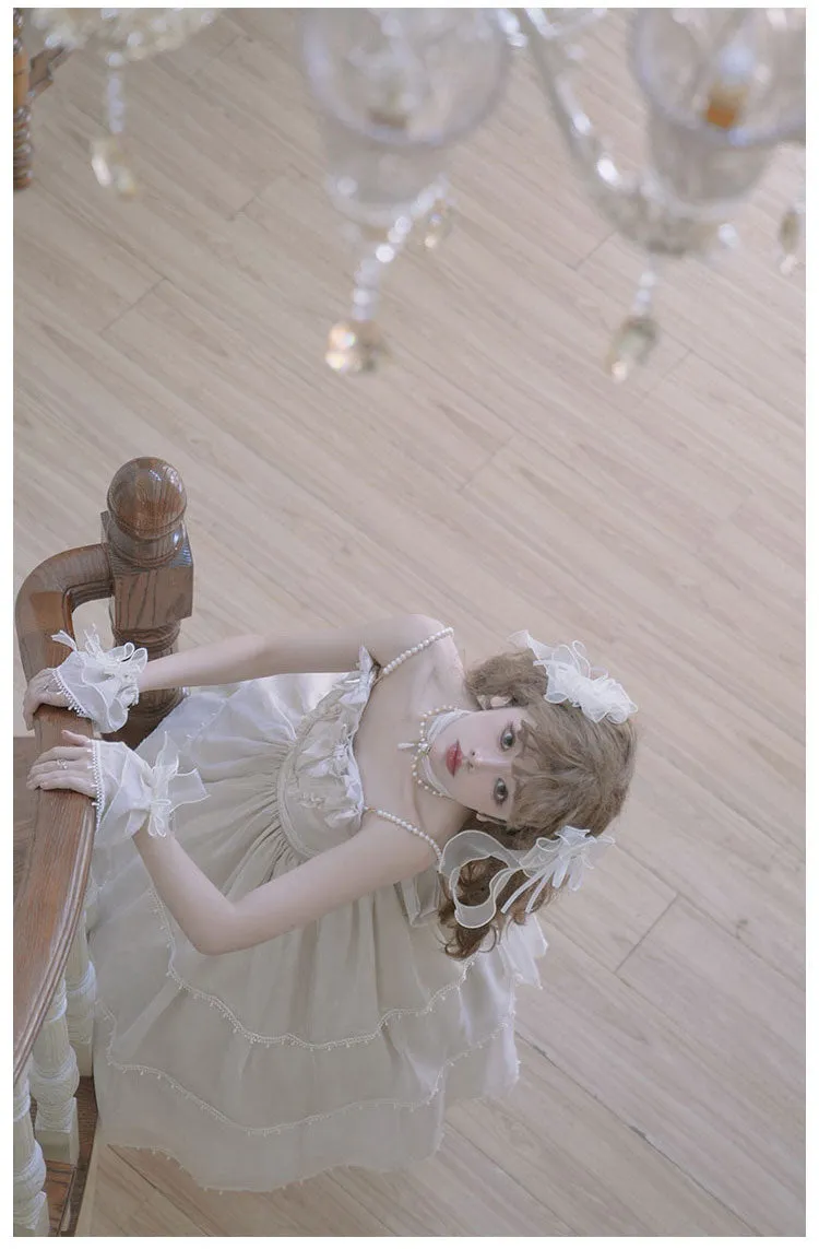 CR Cat Romance~Glazed Sand~Elegant Lolita Floral Wedding JSK