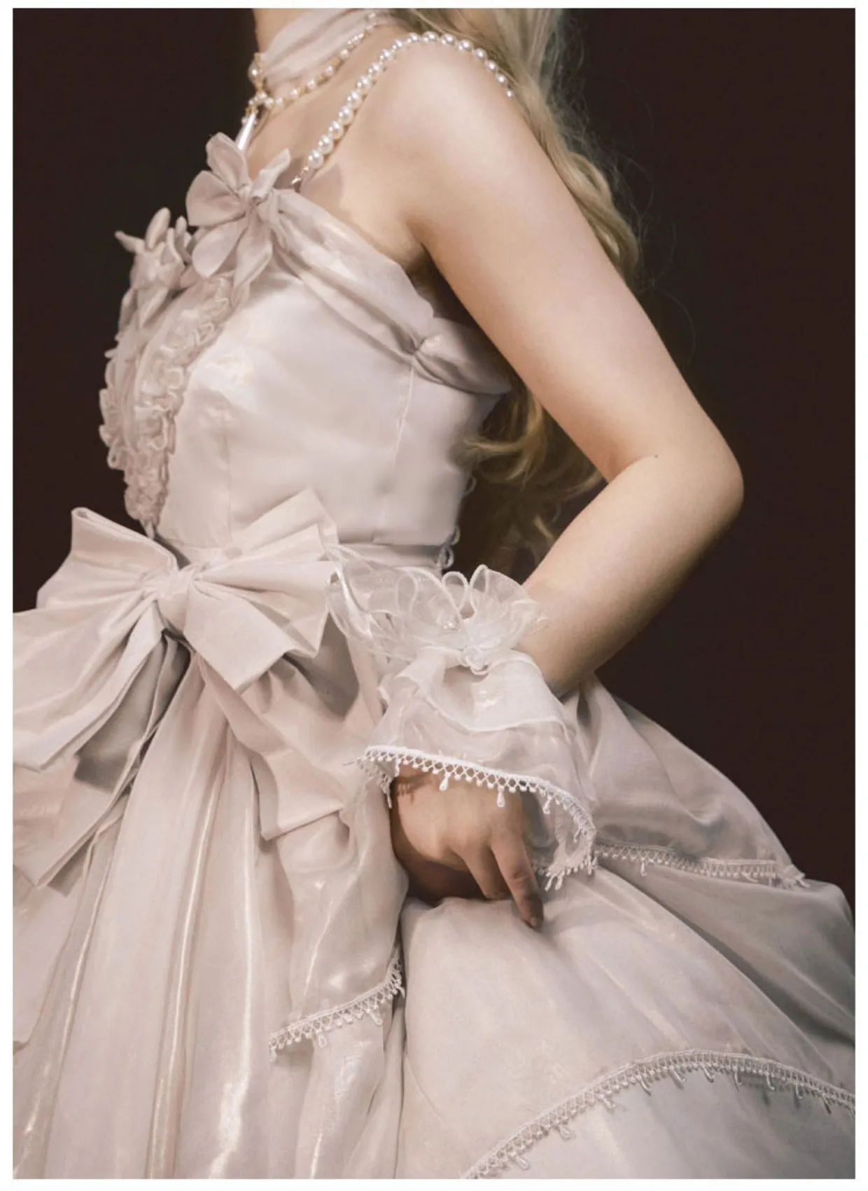 CR Cat Romance~Glazed Sand~Elegant Lolita Floral Wedding JSK
