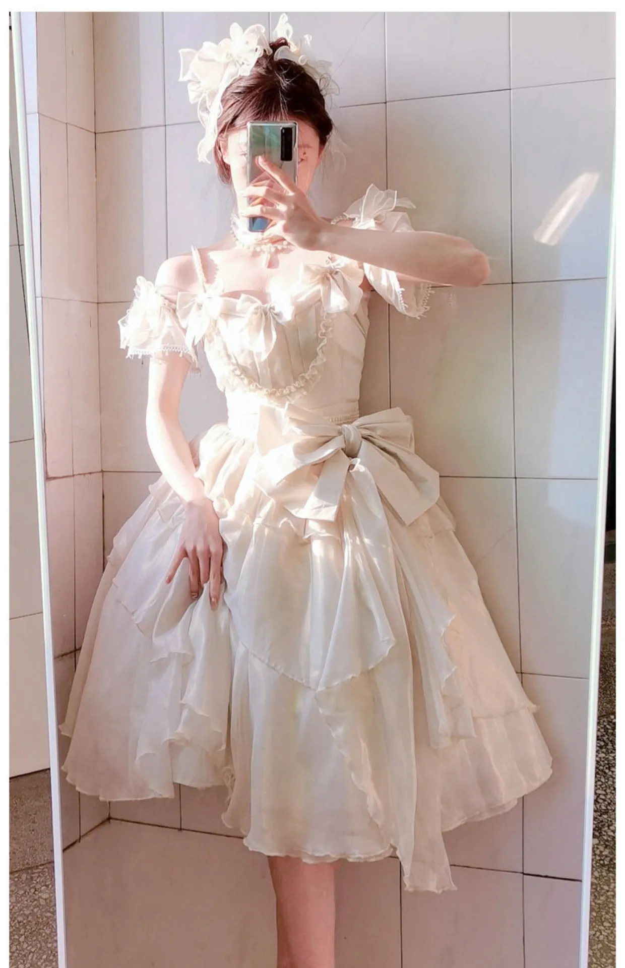 CR Cat Romance~Glazed Sand~Elegant Lolita Floral Wedding JSK