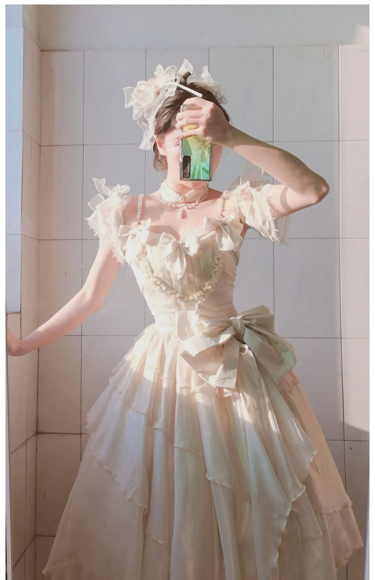 CR Cat Romance~Glazed Sand~Elegant Lolita Floral Wedding JSK