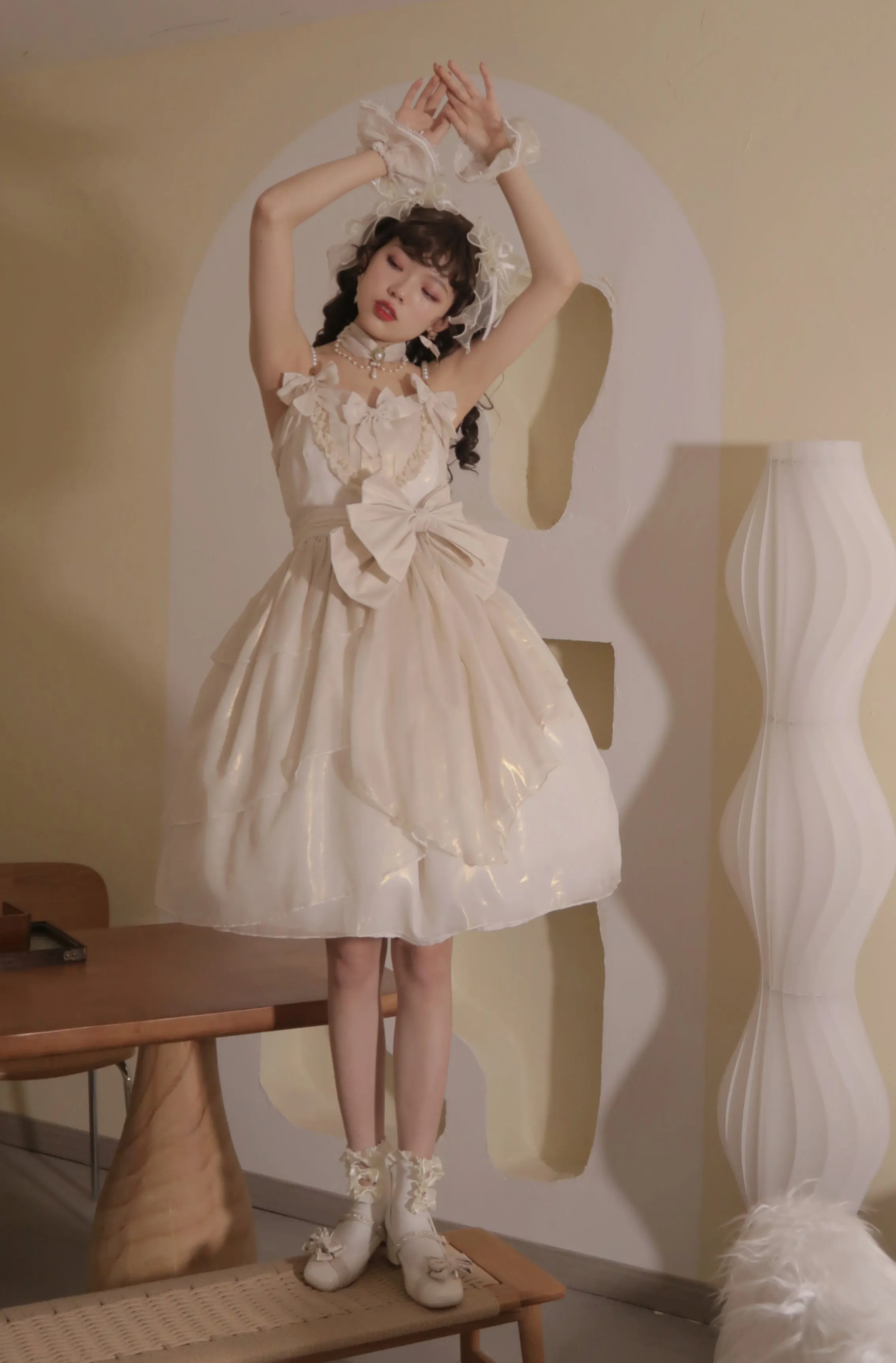 CR Cat Romance~Glazed Sand~Elegant Lolita Floral Wedding JSK