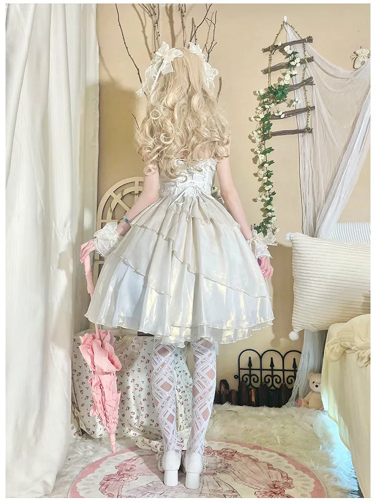 CR Cat Romance~Glazed Sand~Elegant Lolita Floral Wedding JSK