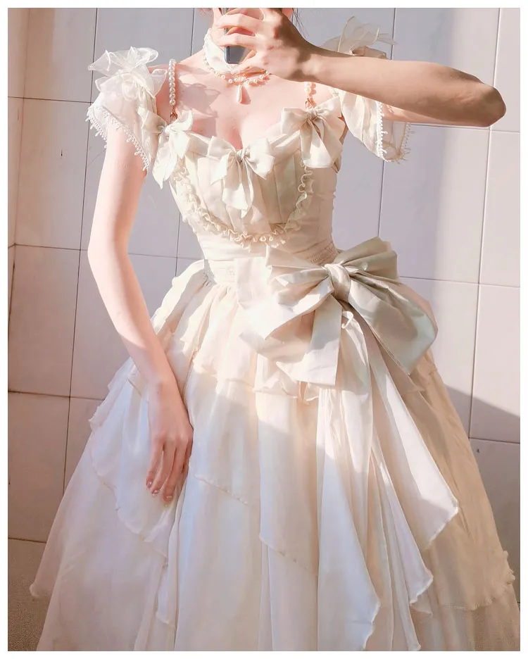 CR Cat Romance~Glazed Sand~Elegant Lolita Floral Wedding JSK