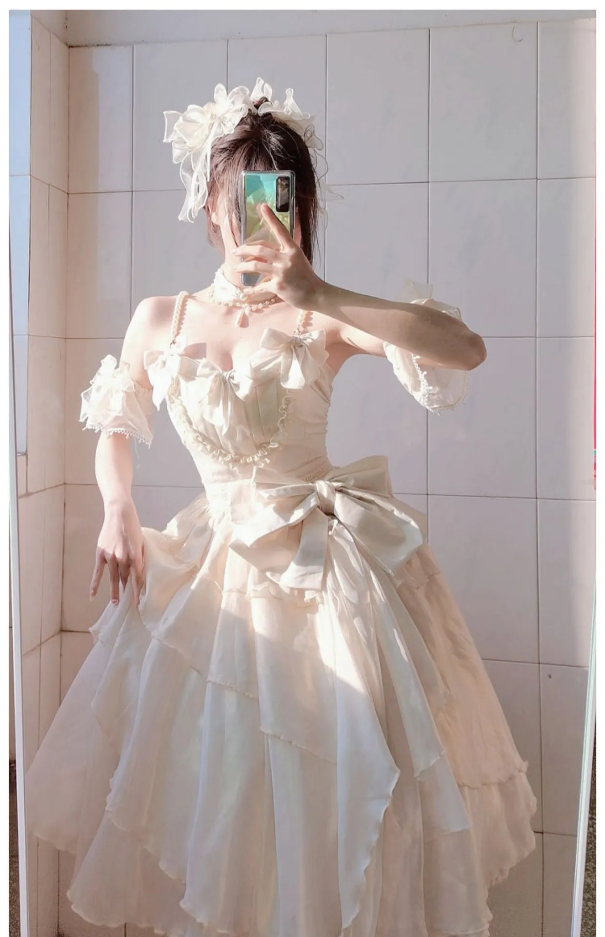 CR Cat Romance~Glazed Sand~Elegant Lolita Floral Wedding JSK