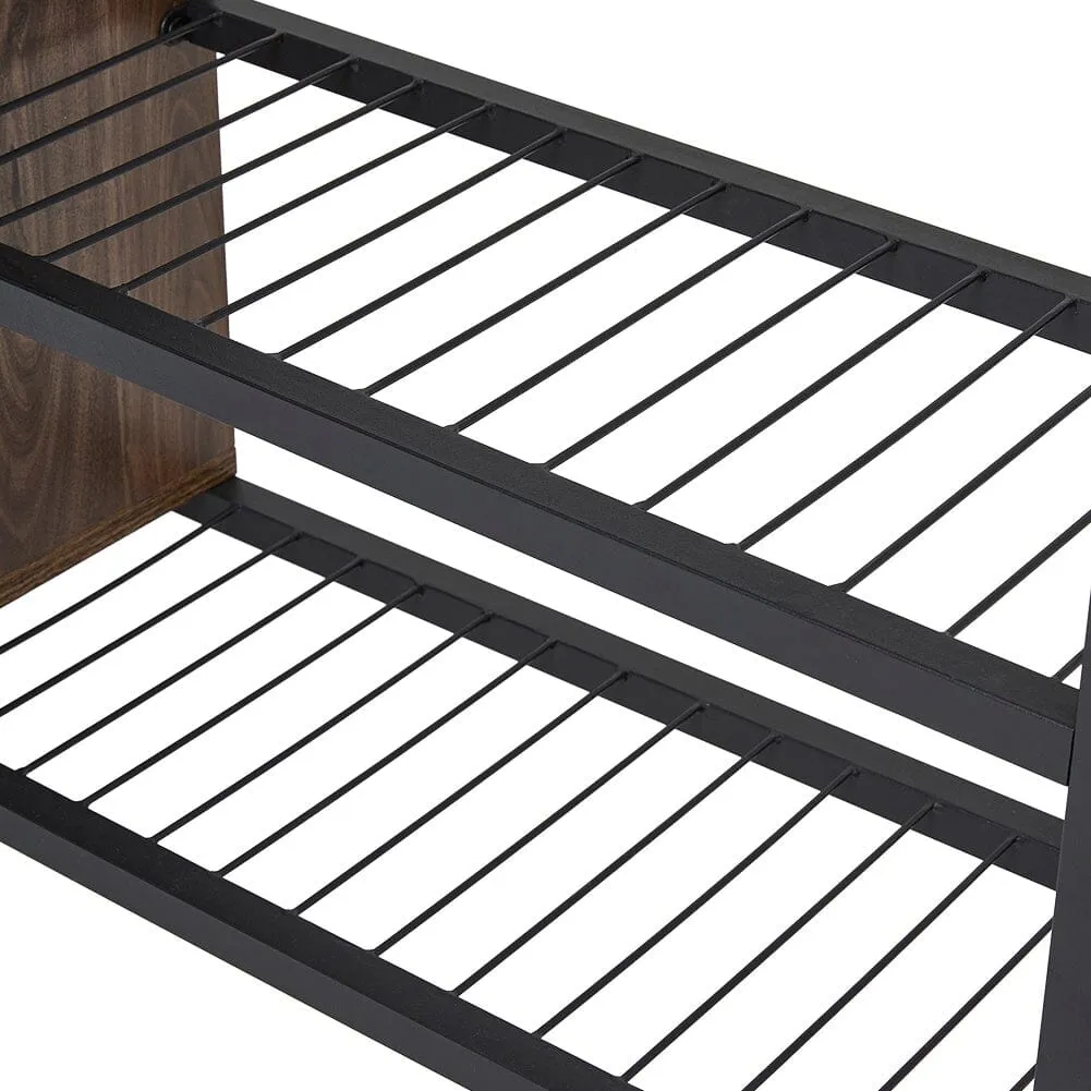 Direct Modern Walnut 3 Tier Shoe Organizer Shelf