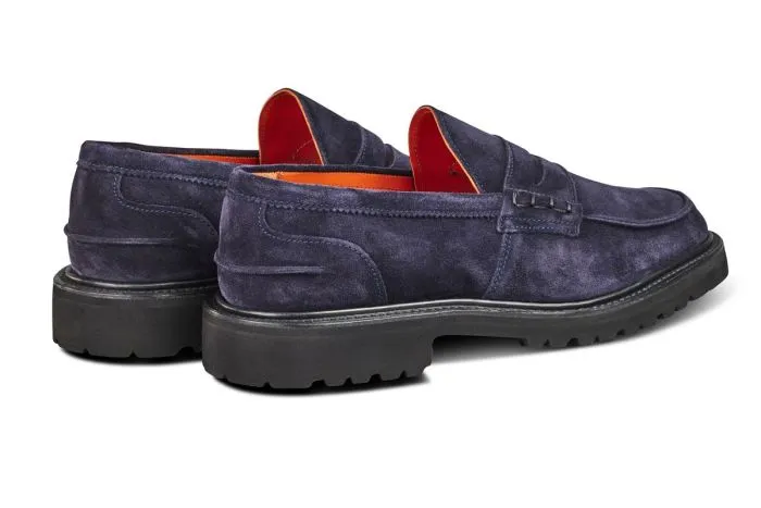 Eva Penny Loafer - Navy Suede