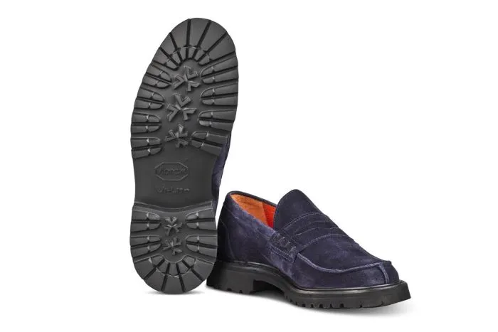 Eva Penny Loafer - Navy Suede