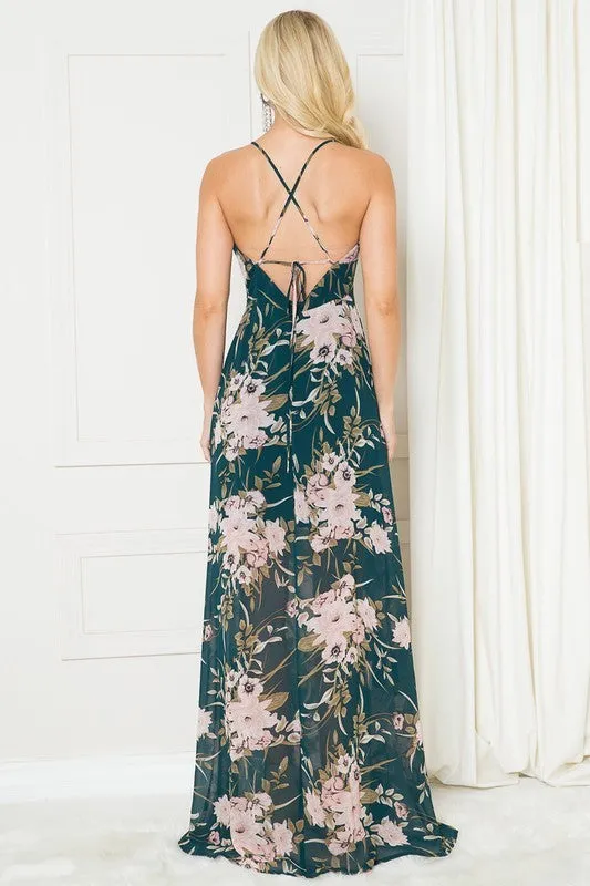 Floral Chiffon Formal Dress