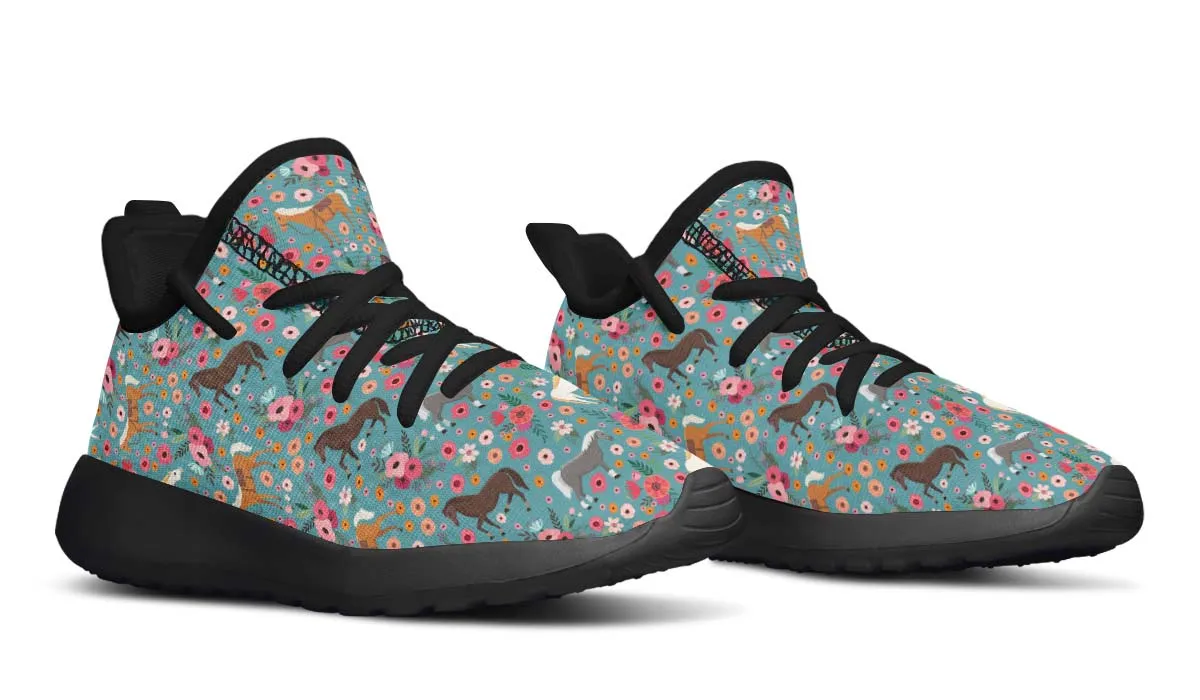Horse Flower Kids Sneakers