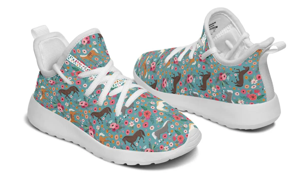 Horse Flower Kids Sneakers
