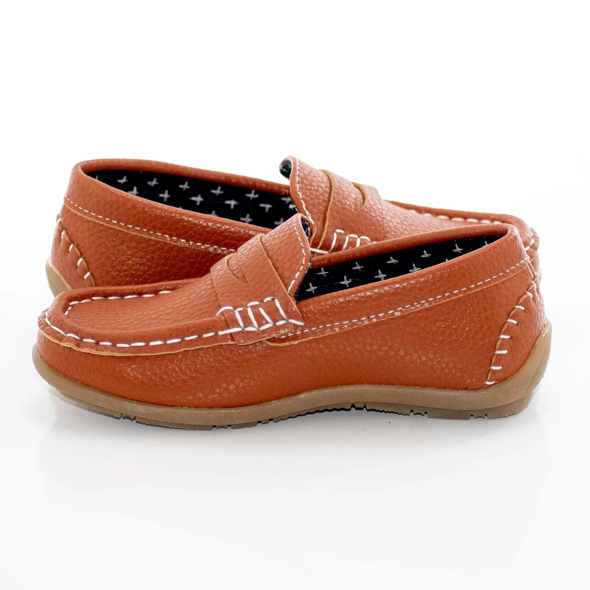 Light Brown Leather Kids' Penny Loafer Driver