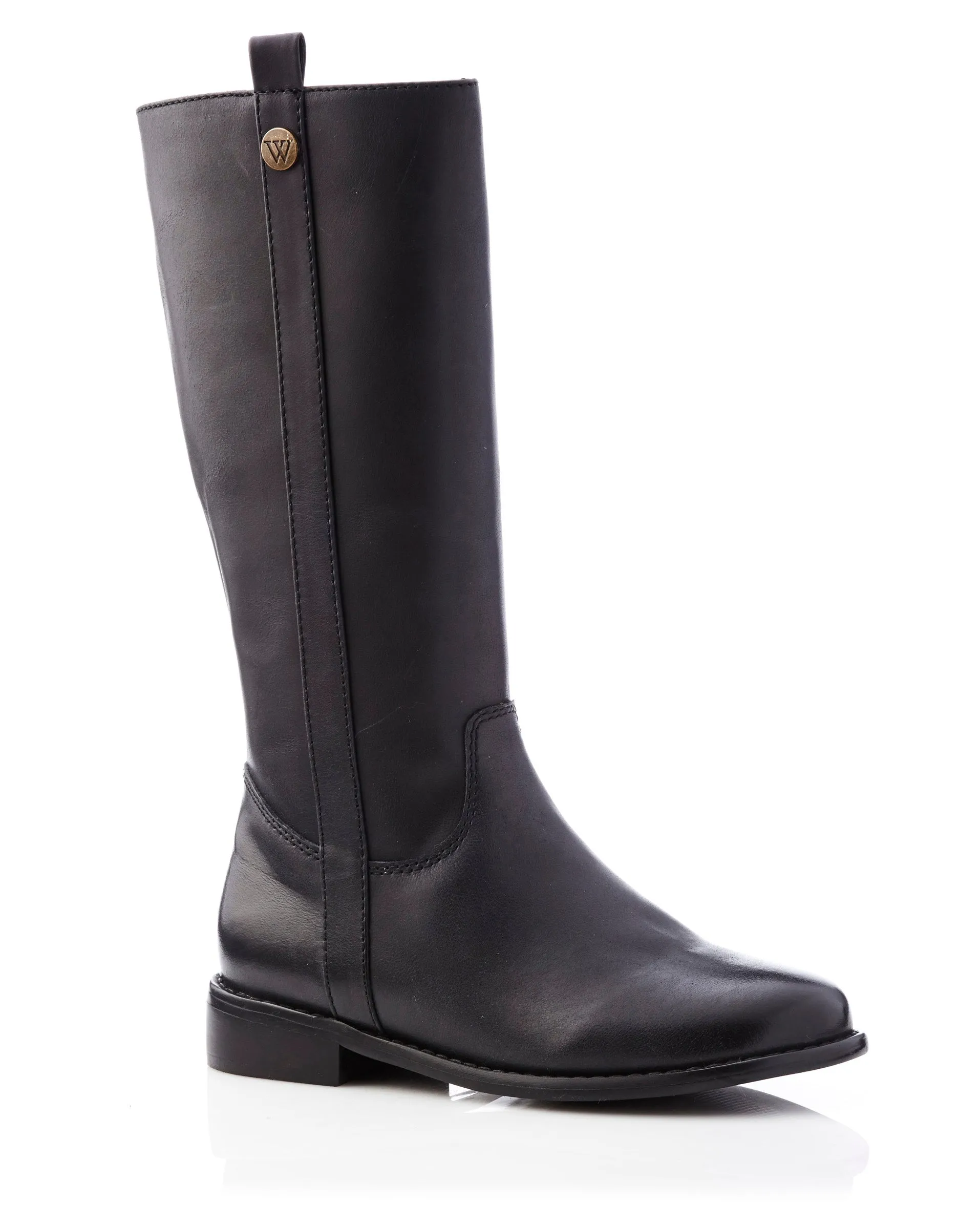 Lily Long Boot Leather Black