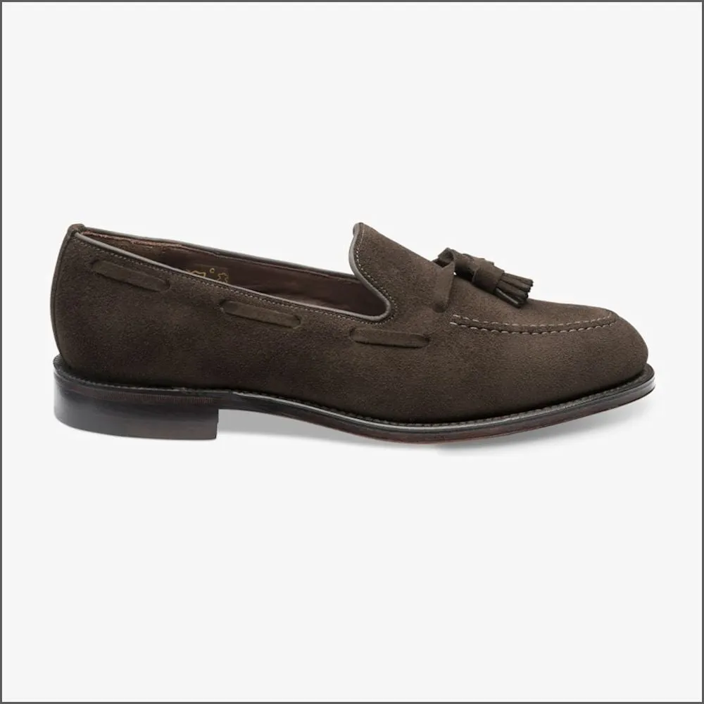 Loake Russell Chocolate Brown Suede Loafer@