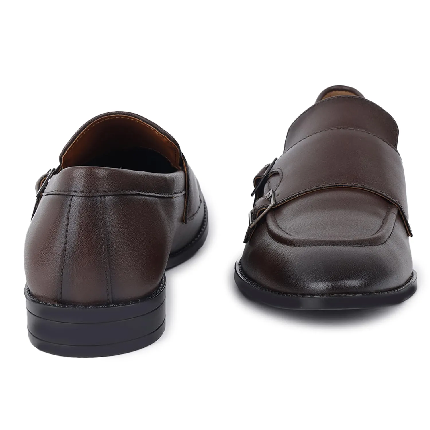 LOUIS STITCH Men's Brunette Brown Shoes Slipon Style Comfortable Monks for Men