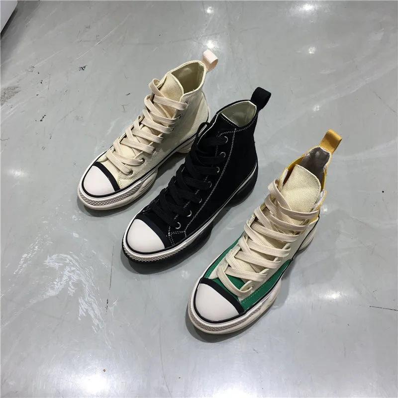 LUXE SEVEN DESIGN HIGH TOP TRAINERS WITH CHUNKY SOLE