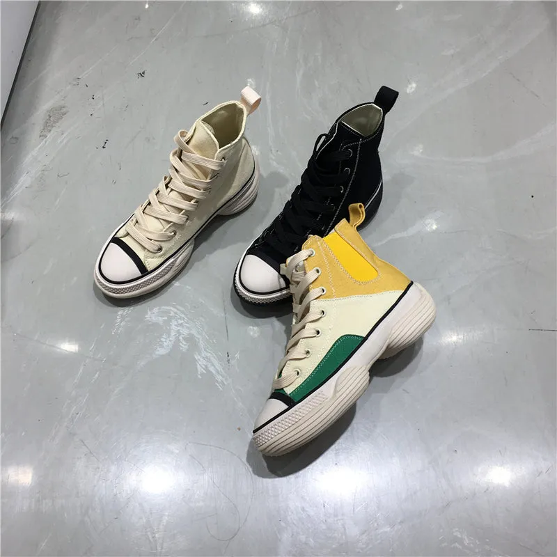 LUXE SEVEN DESIGN HIGH TOP TRAINERS WITH CHUNKY SOLE