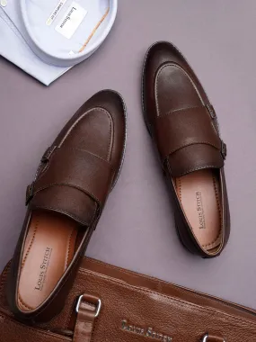 Men's Brunette Brown Slipon Style Comfortable Monks