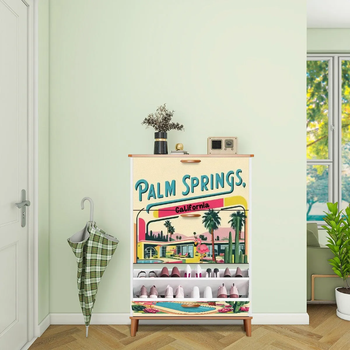 Mid Century Modern Palm Springs California Mid Mod Shoe Cabinet
