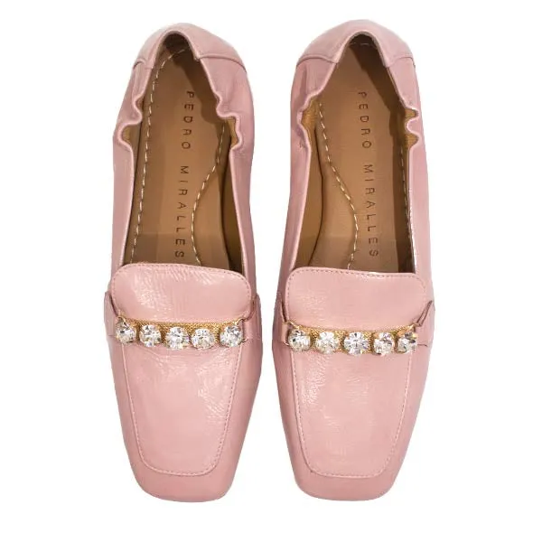 Mirefleurs Pink | Jewelled Patent Loafer