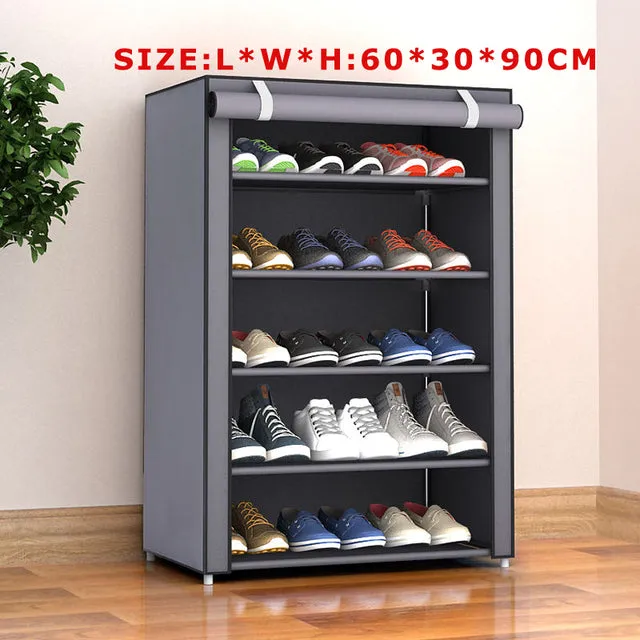 Multilayer Shoe Rack Thicken Nonwoven Fabric Shoe Cabinet Easy to Assemble Hallway Dustproof Shoe Organizer Small Shoe Rack