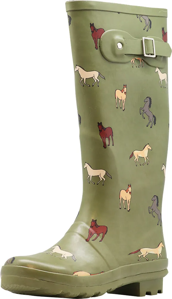 Norty Women’s Rain Boots Hi-Calf Waterproof 13 inch Rubber Garden Boot