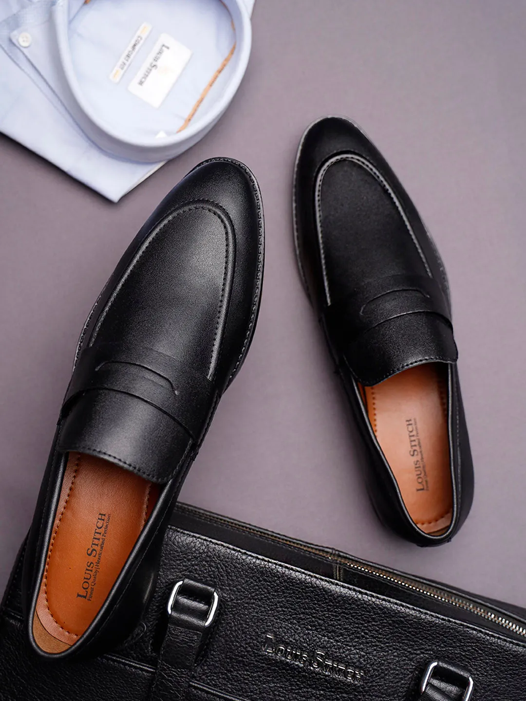 Obsidian Black Slipon Style Comfortable Moccasins