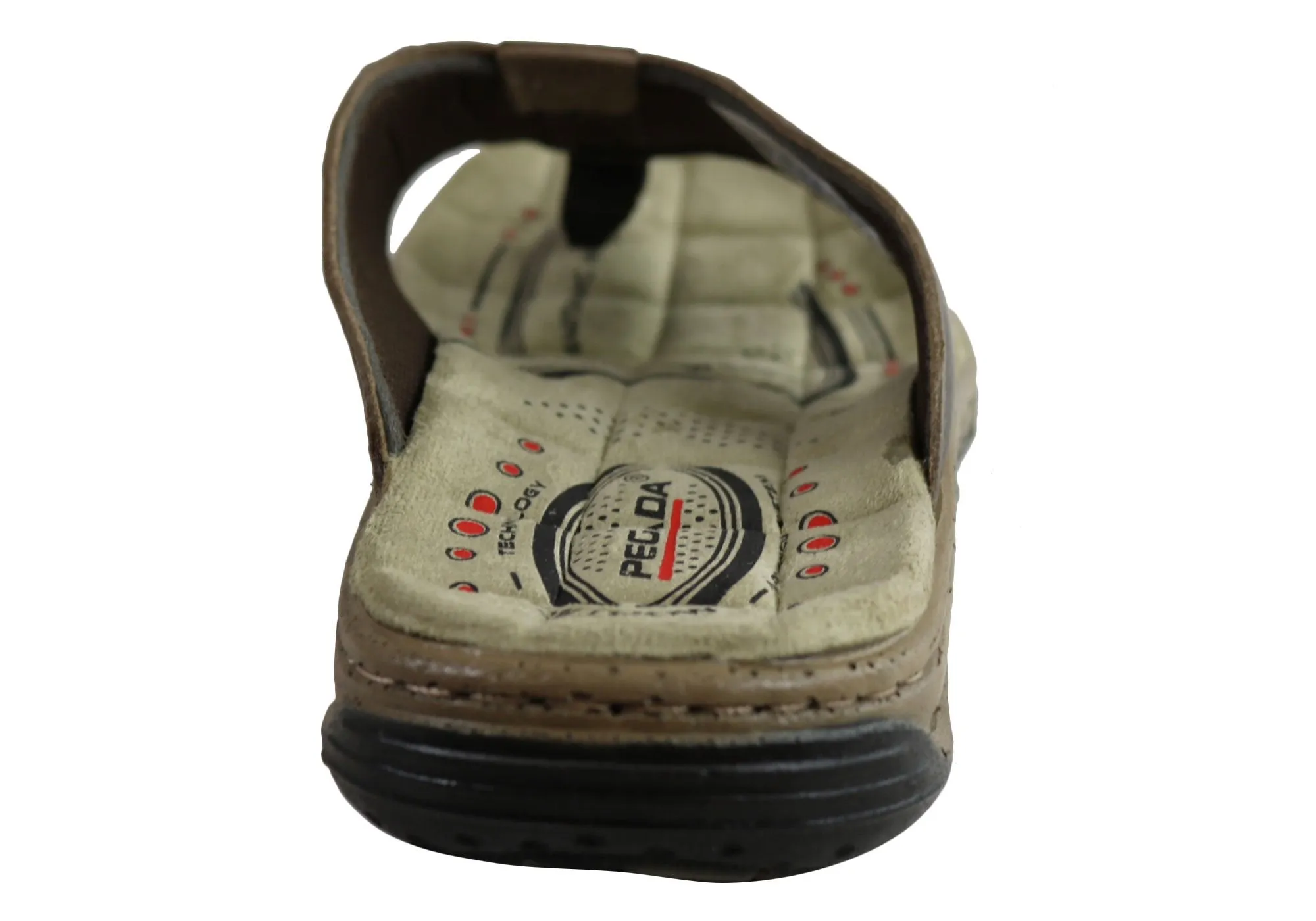 Pegada Phillip Mens Leather Cushioned Thongs Sandals Made In Brazil