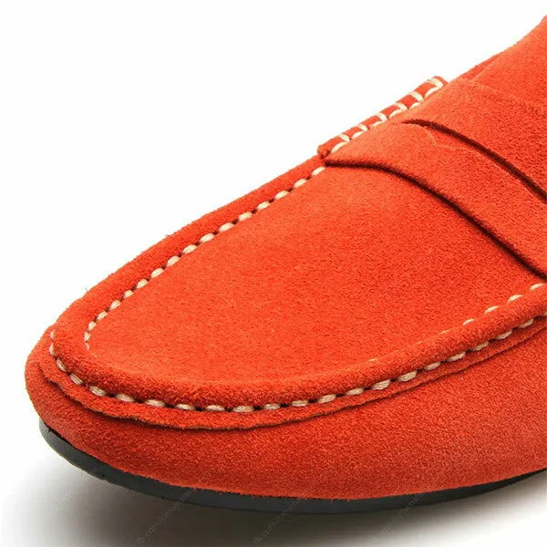 Penny Leather Loafer Suede Squeeze Orange