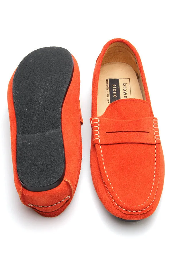 Penny Leather Loafer Suede Squeeze Orange