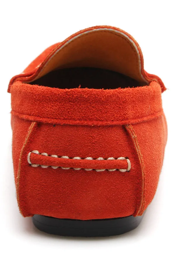 Penny Leather Loafer Suede Squeeze Orange