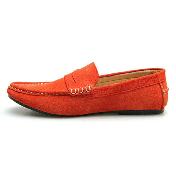 Penny Leather Loafer Suede Squeeze Orange
