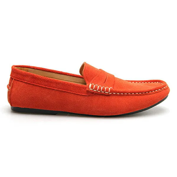 Penny Leather Loafer Suede Squeeze Orange