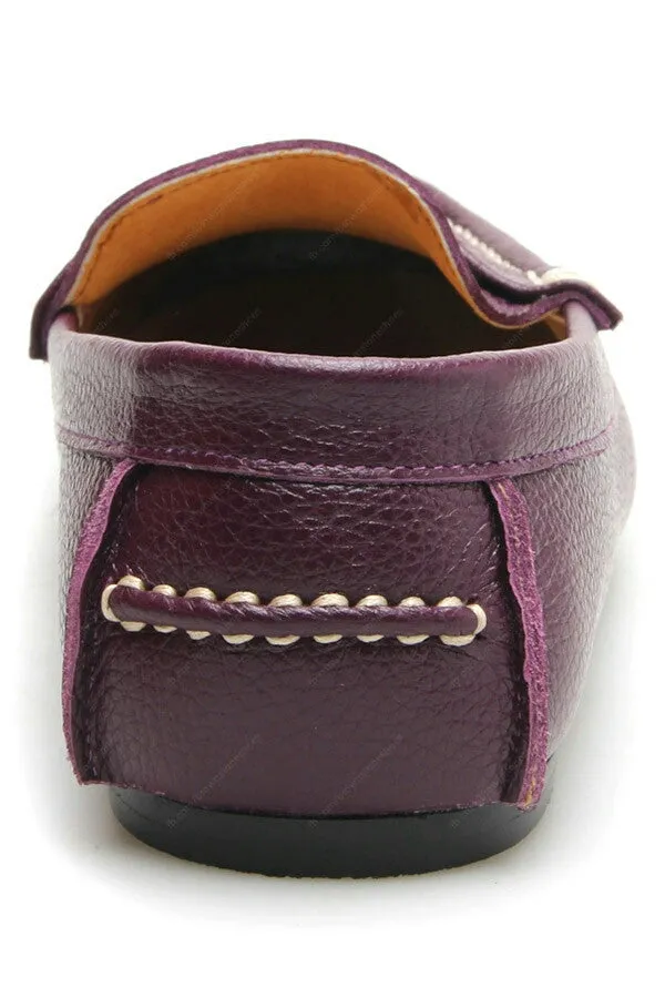 Penny Loafer Wrinkle Soft Leather Purple Passion