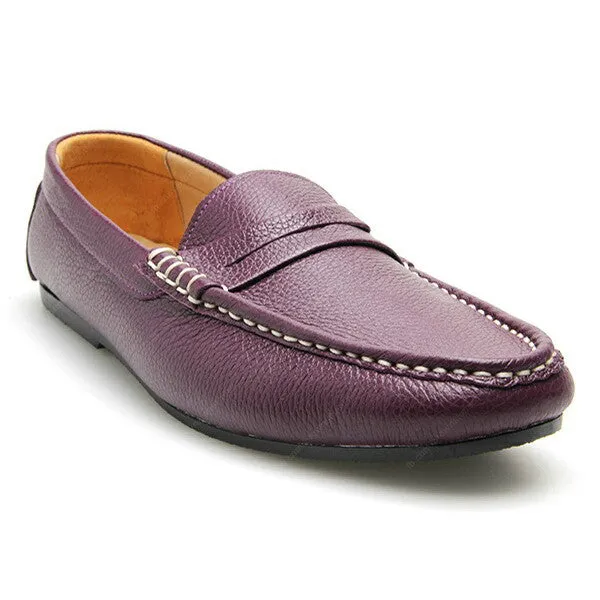 Penny Loafer Wrinkle Soft Leather Purple Passion
