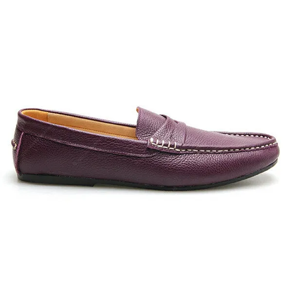Penny Loafer Wrinkle Soft Leather Purple Passion