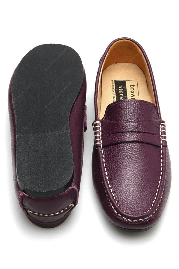 Penny Loafer Wrinkle Soft Leather Purple Passion
